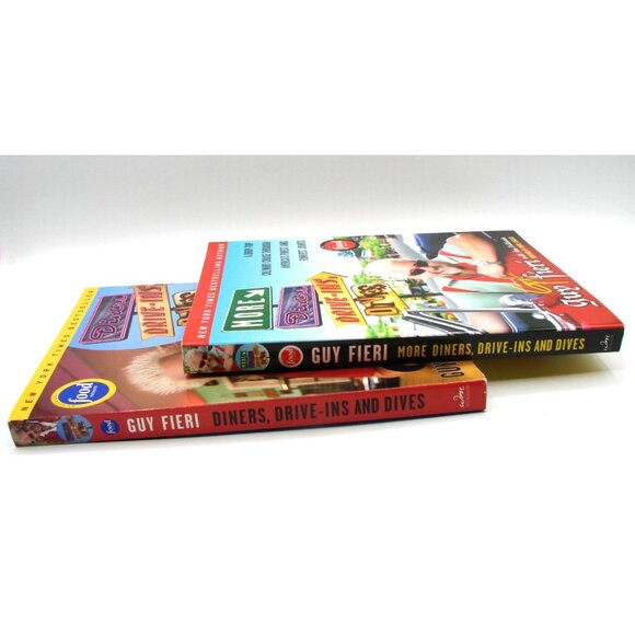 Set 2 Guy Fieri Diners Drive-Ins Books and Dives American Road Trip Recipes Cook - Picture 5 of 8